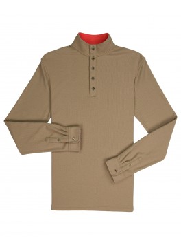 Mock Collar Pullover - New Khaki Comfort Pique
